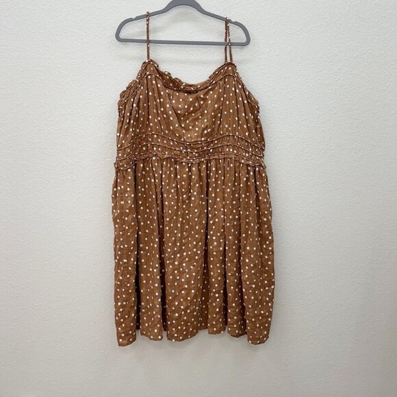 Maurices Polkadot Smocked Midi Cami Sleeveless Tank Dress Womens size 3X NEW - Picture 1 of 6